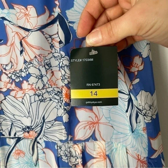 Nwt Gabby Sky Floral Fit & Flare Keyhole Dress Sleeveless - Picture 8 of 14